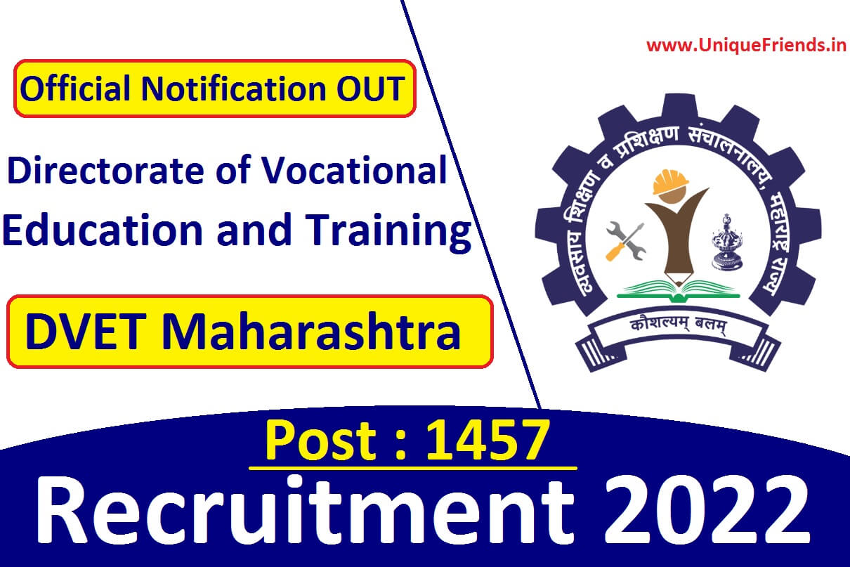 DVET Maharashtra Recruitment 2022 Apply for 1457 Vacancies @dvet.gov.in