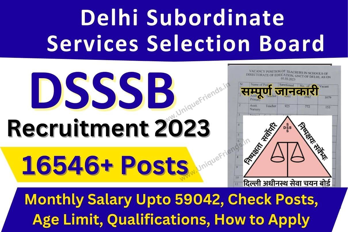 DSSSB Recruitment 2023: Monthly Salary Upto 59,042, 1841 Vacancies