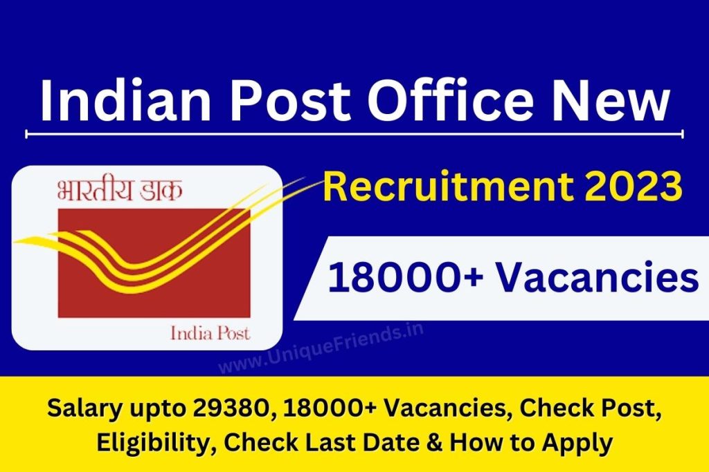 Indian Post Office New Recruitment 2023 Salary Upto 29380 18000 Vacancies Check Post 