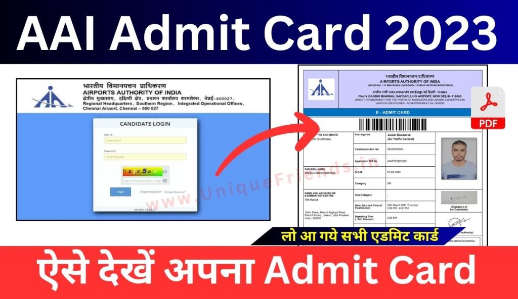 AAI Admit Card 2023 Download Link JE, JA and SA Call Letter to Release at aai.aero