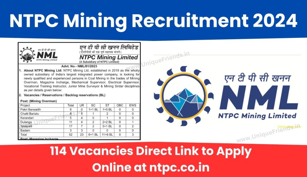 NTPC Mining Recruitment 2024 114 Vacancies Direct Link To Apply Online   NTPC Mining Recruitment 2024 114 Vacancies Direct Link To Apply Online At Ntpc.co .in  1024x592 