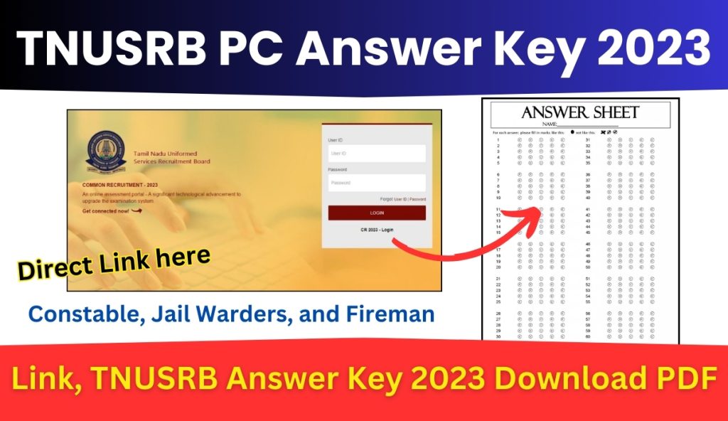 TNUSRB PC Answer Key 2023 Link, TNUSRB Answer Key 2023 Download PDF