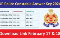 UP Police Constable Answer Key 2024 Download Link February 17 (Available Now)