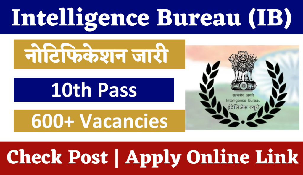 IB Inspector Recruitment 2024 | 600+ Vacancies | Check Post | Apply Online Link