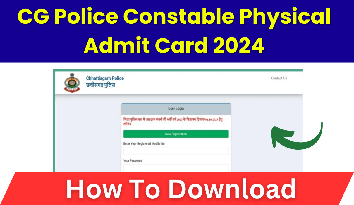 CG Police Constable Physical Admit Card 2024, PET/PST Hall Ticket Release Date