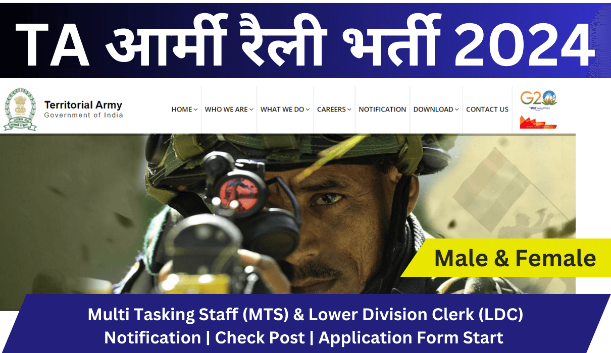 TA Army MTS Recruitment 2024 Notification | Check Post | Application Form Start