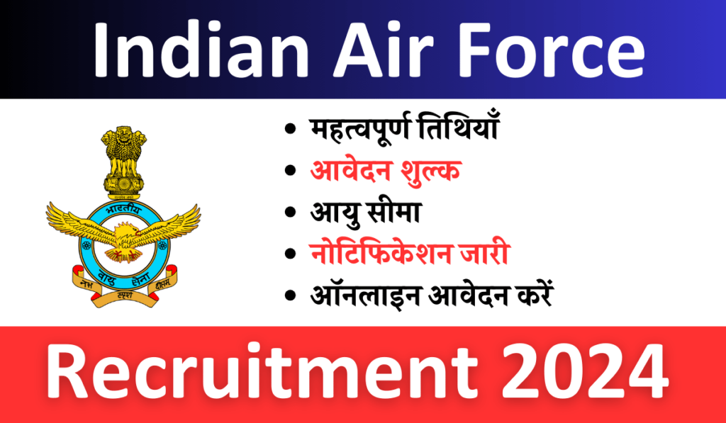 Indian Air Force Recruitment 2024-25 Apply Online for 300+ Posts Notification Out