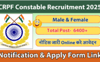 CRPF Constable Recruitment 2025 Notification » 6400+ Posts, Apply Online