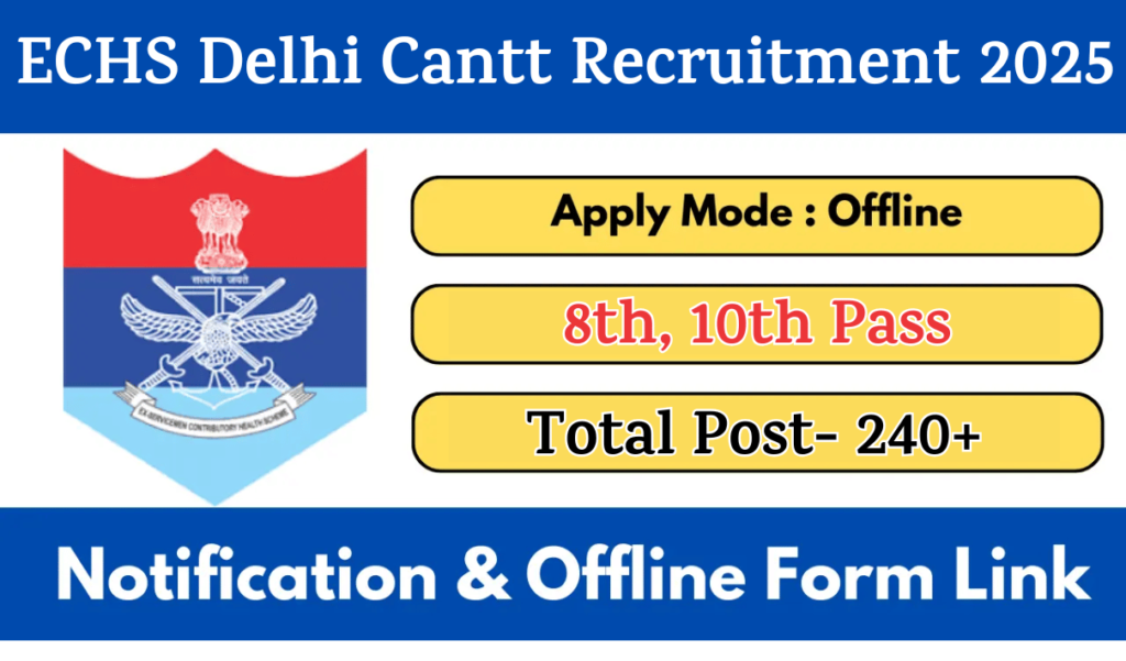 ECHS Delhi Cantt Recruitment 2025 » 246 Group C Posts | Notification and Application Form