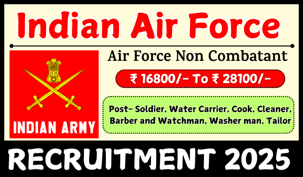 Air Force Non Combatant Recruitment 2025 Notification | Group C Posts, Download Application Form