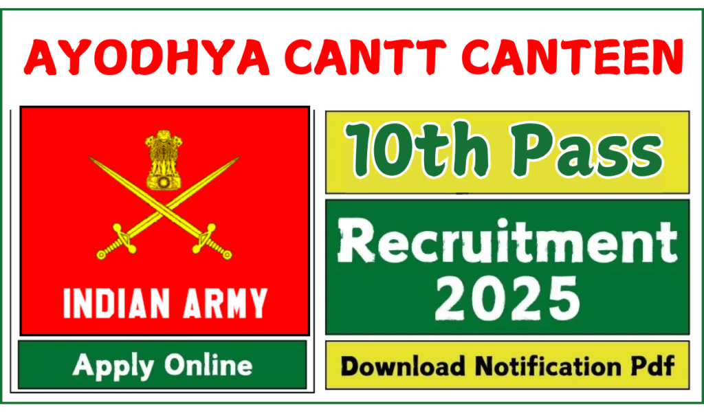 Ayodhya Cantt Canteen Recruitment 2025 Notification » Check Post | Download Application Form