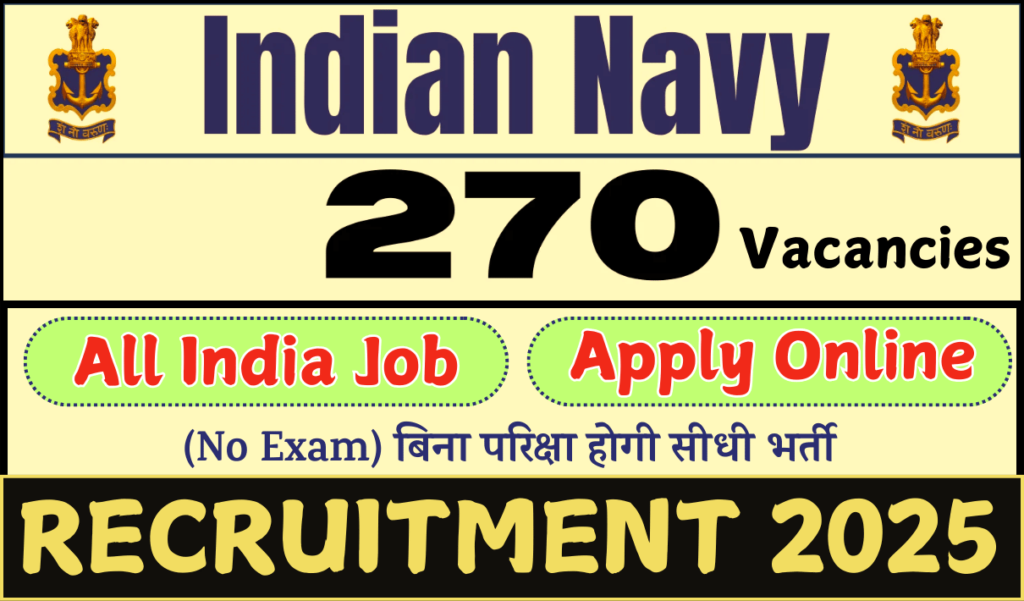 Indian Navy Officer Recruitment 2025 Notification » 270+ Posts, Apply Online