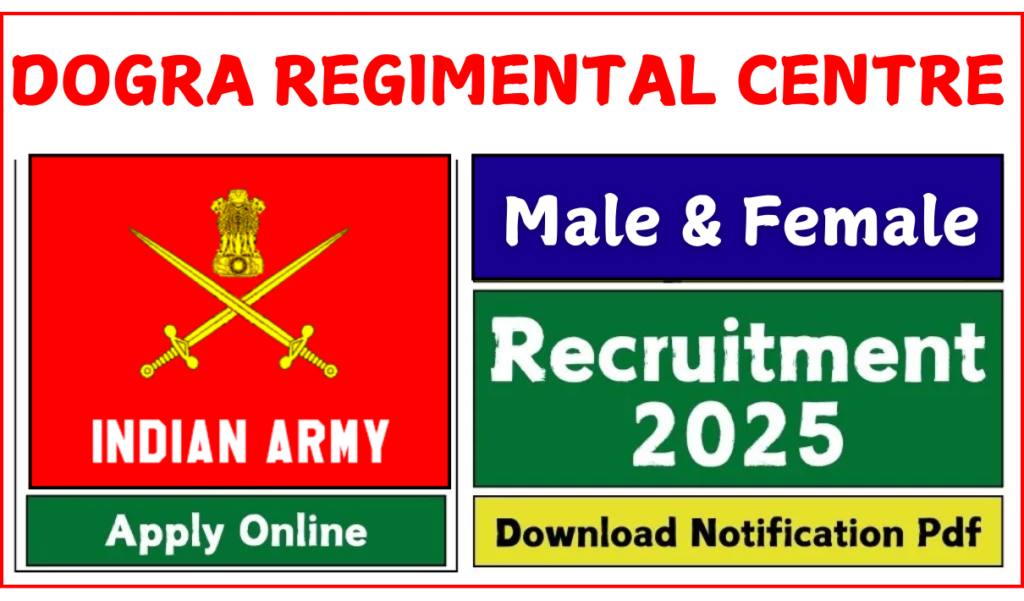 Dogra Regimental Centre Recruitment 2025 : Check Post | Download Ayodhya Cantt Application Form