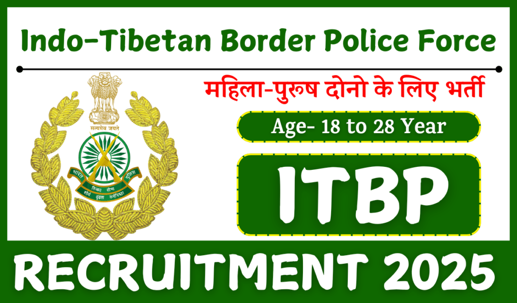 ITBP GD Recruitment 2025 Notification Out For Apply for 133 Constable Vacancies