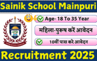 Sainik School Mainpuri Recruitment 2025 » Download Application Form & Notification