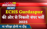ECHS Gurdaspur Recruitment 2025 Notification : Driver, Pharmacist & Nursing Assistant Post | Download Application Form