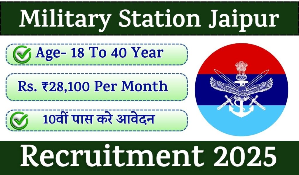 Military Station Jaipur Recruitment 2025 Notification : Check Post | Download ECHS Application Form Military Station Jaipur Recruitment 2025 Notification : Check Post | Download ECHS Application Form