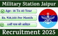 Military Station Jaipur Recruitment 2025 Notification : Check Post | Download ECHS Application Form