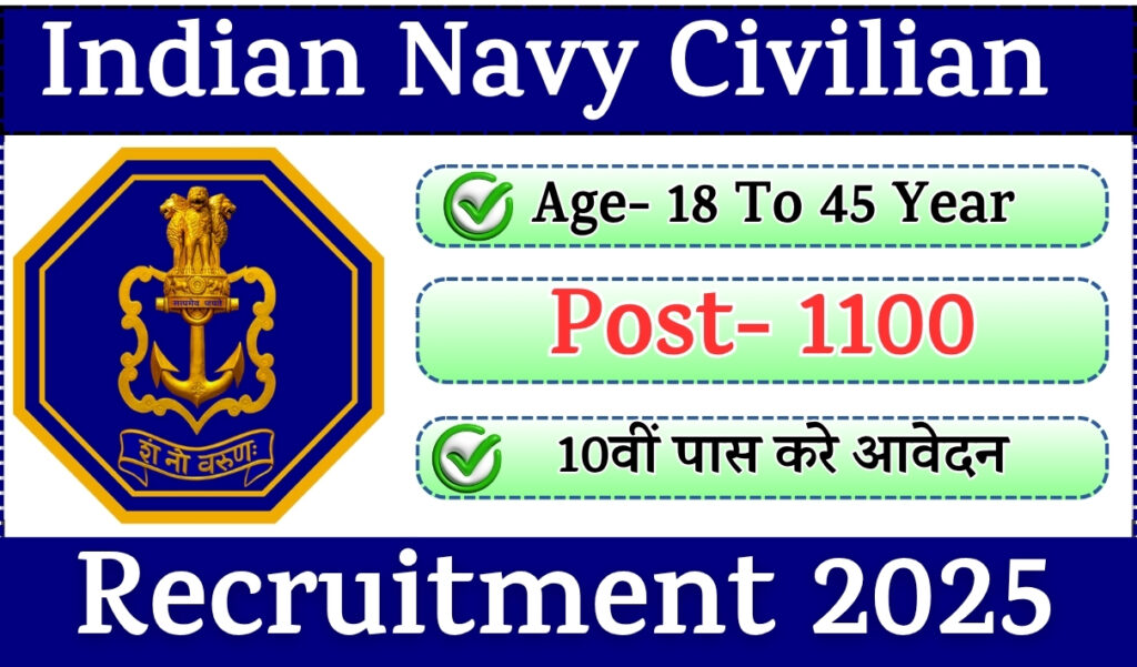 Indian Navy Civilian Recruitment 2025 Apply Online » 012025 Notification OUT for 1100 Posts