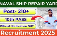 Naval Ship Repair Yard Recruitment 2025 - Apply Offline for 210 Apprentice Posts