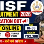 CISF ASI Recruitment 2026 Notification Out for 24 Posts, Apply Online